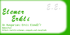 elemer erkli business card